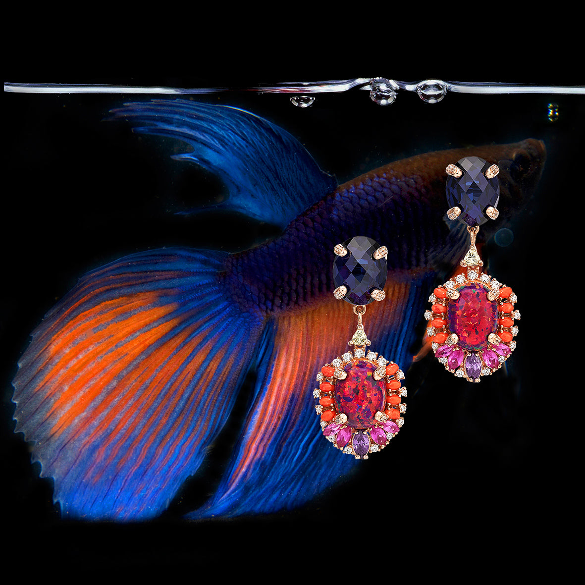 Anabela Chan Joaillerie_Collections_Palms_Violet Opal Sapphire Earrings